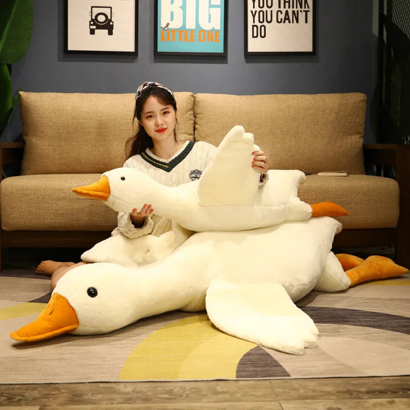 130CM Giant White Duck Plushie Toys Soft Stuffed Big Wings Goose Doll Lovely Animal Pillow For Children Girls Birthday Gifts | Sorpresa