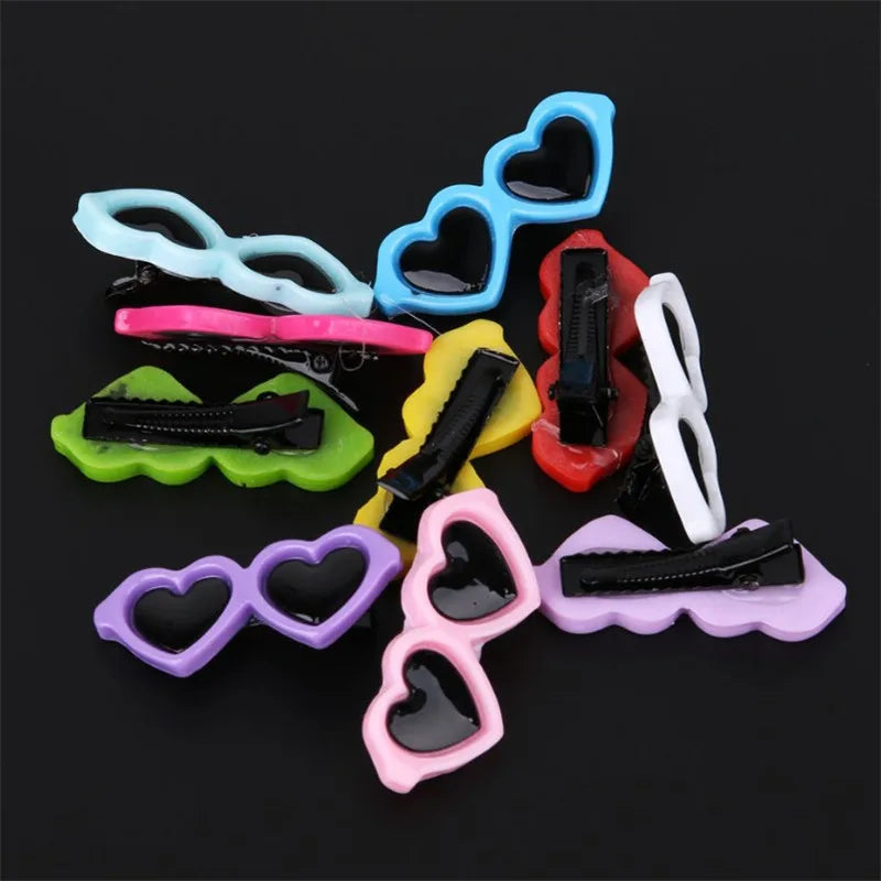 New Pet Lovely Heart Sunglasses Hairpins Pet Dog Bows Hair Clips for Puppy Dogs Cat Yorkie Teddy Pet Hair Decor Pet Supplies 1pc | Sorpresa