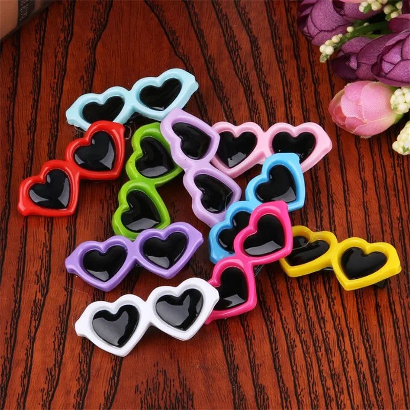New Pet Lovely Heart Sunglasses Hairpins Pet Dog Bows Hair Clips for Puppy Dogs Cat Yorkie Teddy Pet Hair Decor Pet Supplies 1pc | Sorpresa