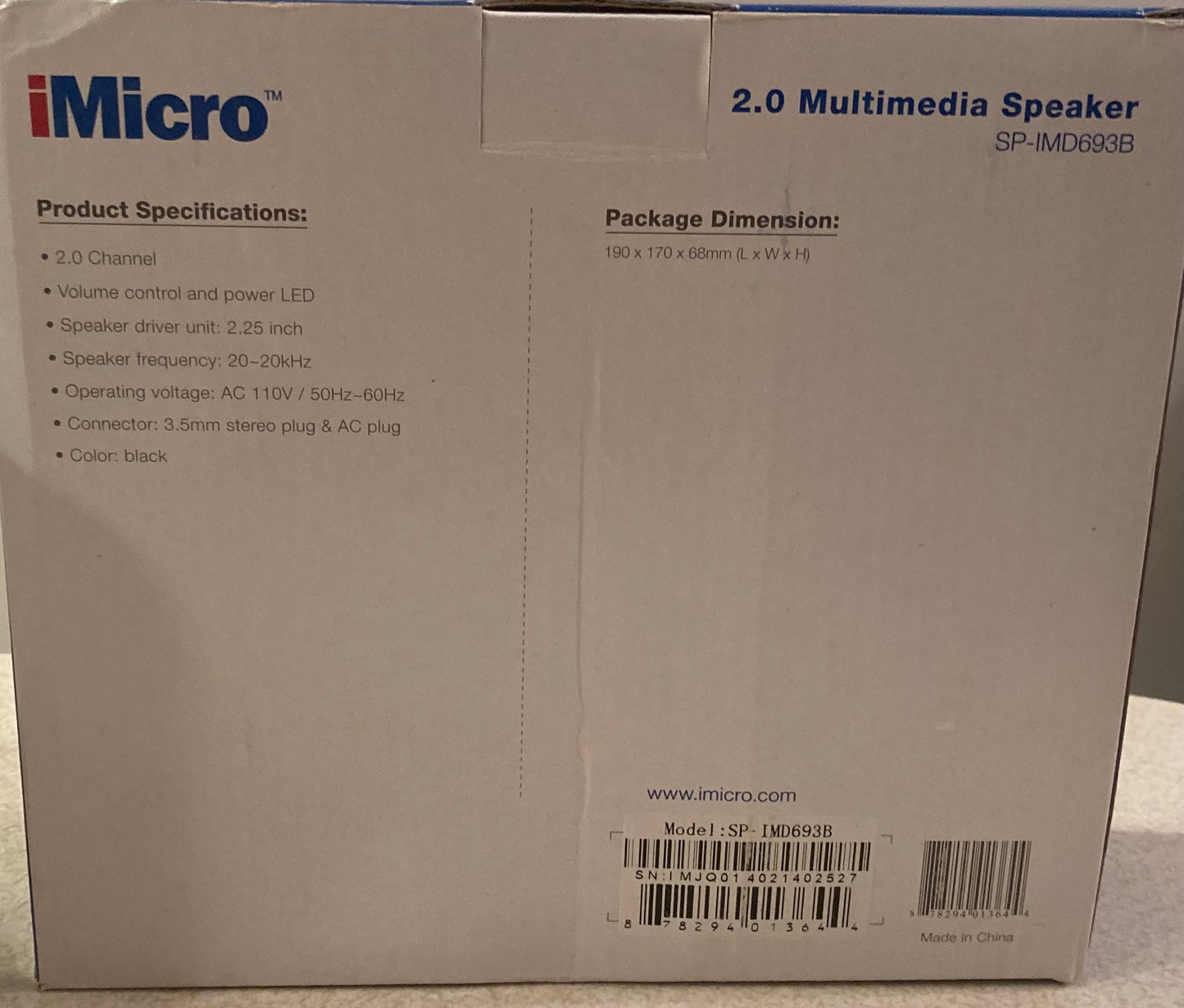 IMicro 2.0 Multimedia Speaker | Sorpresa