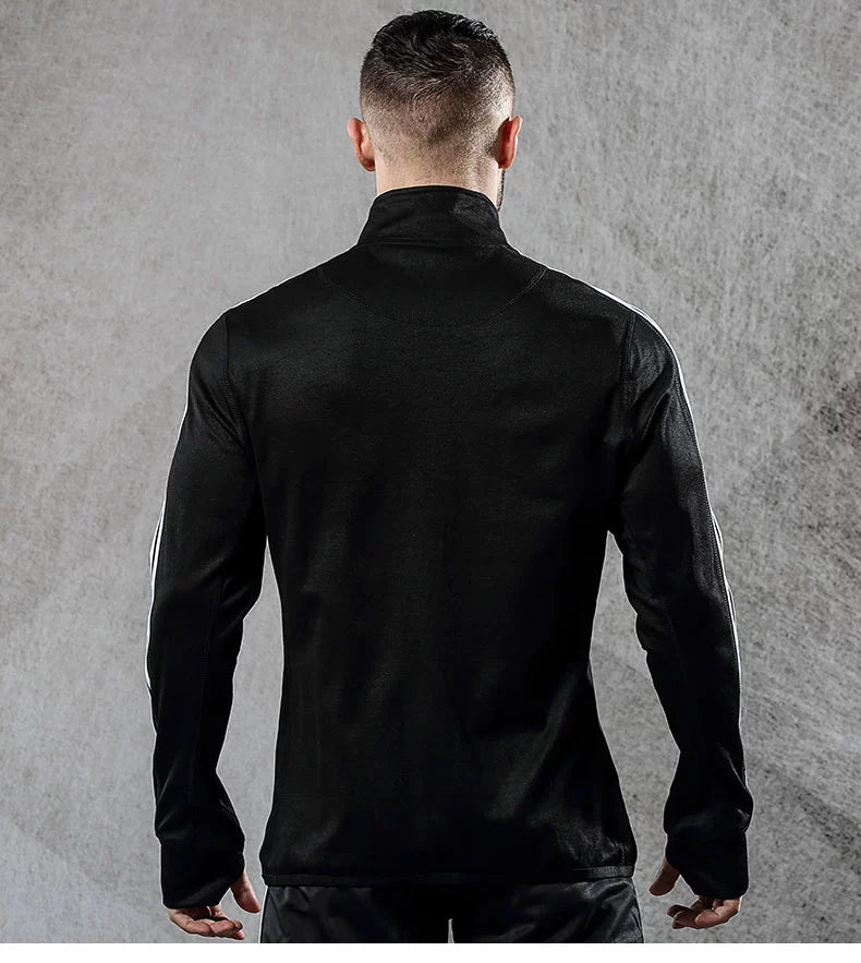 Men Stand Collar Outwear Men New Fall and Winter New Zipper Knitting Tops Trendy Fashion Sports Casual Jacket Men