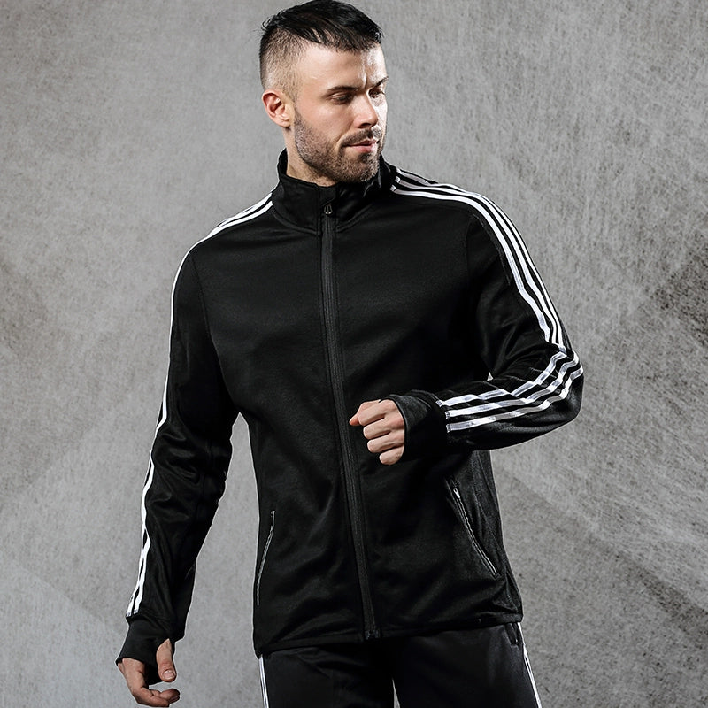 Men Stand Collar Outwear Men New Fall and Winter New Zipper Knitting Tops Trendy Fashion Sports Casual Jacket Men