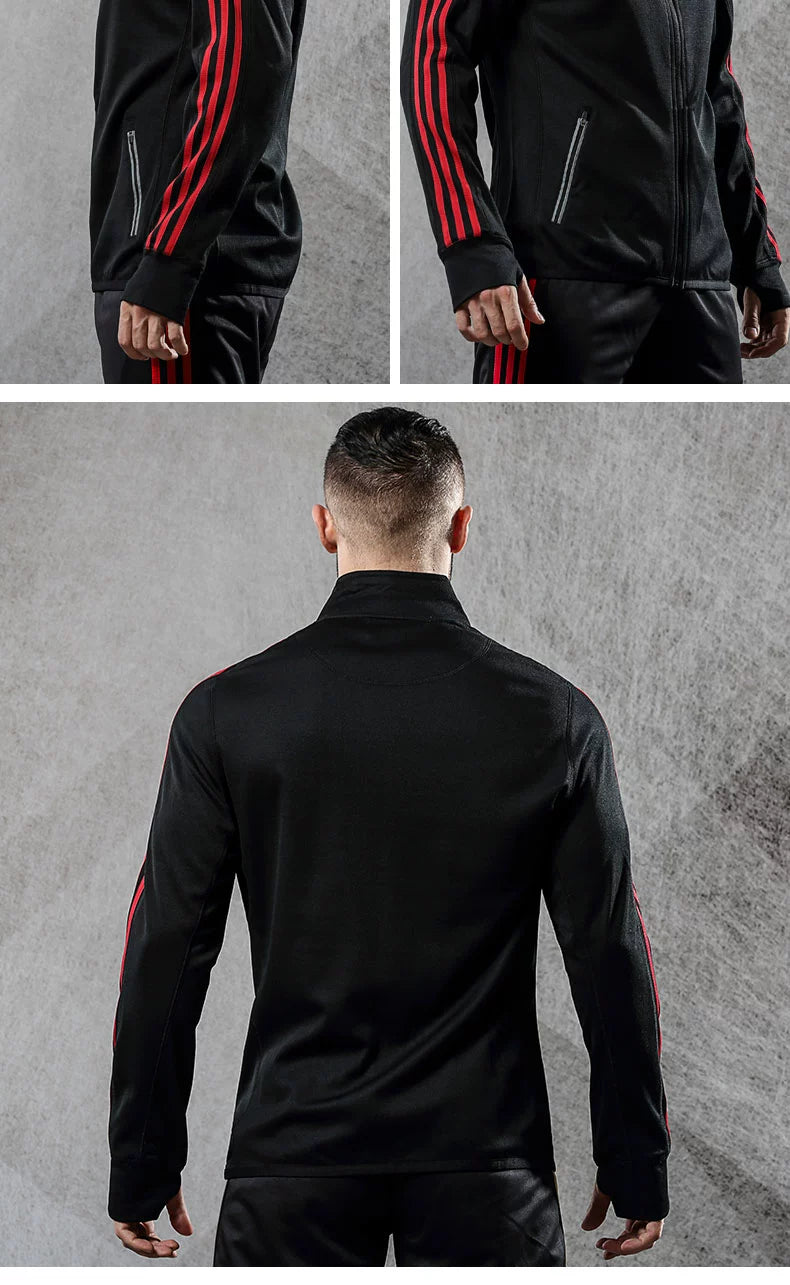 Men Stand Collar Outwear Men New Fall and Winter New Zipper Knitting Tops Trendy Fashion Sports Casual Jacket Men