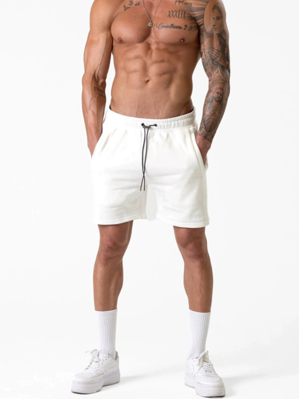 Summer American Fitness Training Shorts Men's Breathable Terry Casual Sports Short-Length Pants below the Knee Outdoor All-Matching Tide - Sorpresa