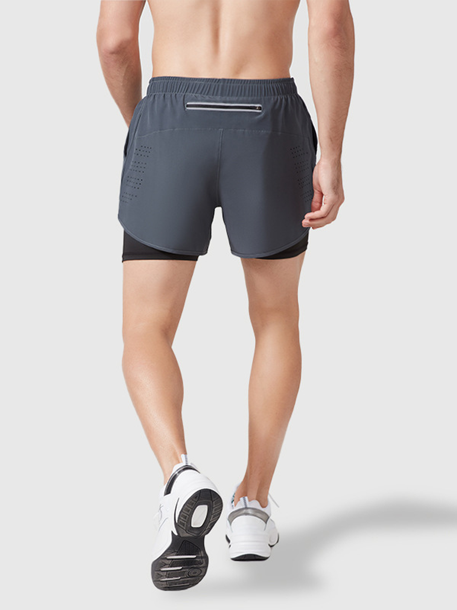 Sports Shorts Men's Running Marathon Track and Field Loose Shorts Quick-Drying Lining Fashion Tape Double-Layer Fitness Summer - Sorpresa