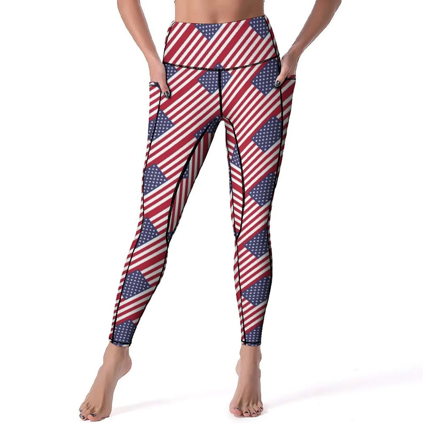 USA Flag Yoga Pants American Stars and Stripes Leggings Sexy Push Up Fashion Yoga Sport Legging Stretchy Design Work Out Leggins | Sorpresa