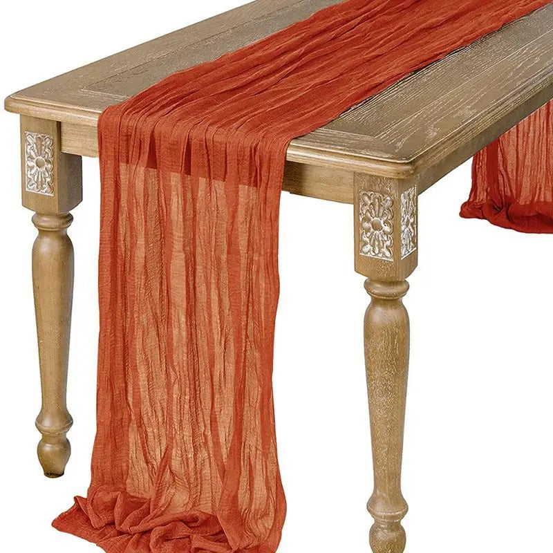 Semi-Sheer Gauze Table Runner Sage Cheesecloth Table Setting Dining Vintage Wedding Decoration Banquets Arches Retro Boho Decor | Sorpresa