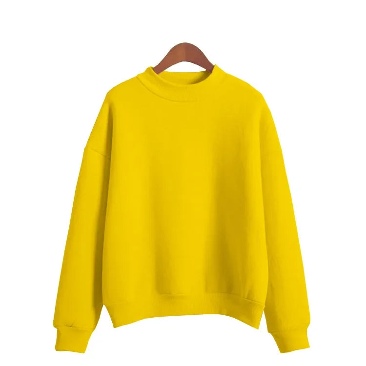 Woman Sweatshirts 2024 Sweet Korean O-neck Knitted Pullovers Thick Autumn Winter Candy Color Loose Hoodies Solid Womens Clothing | Sorpresa