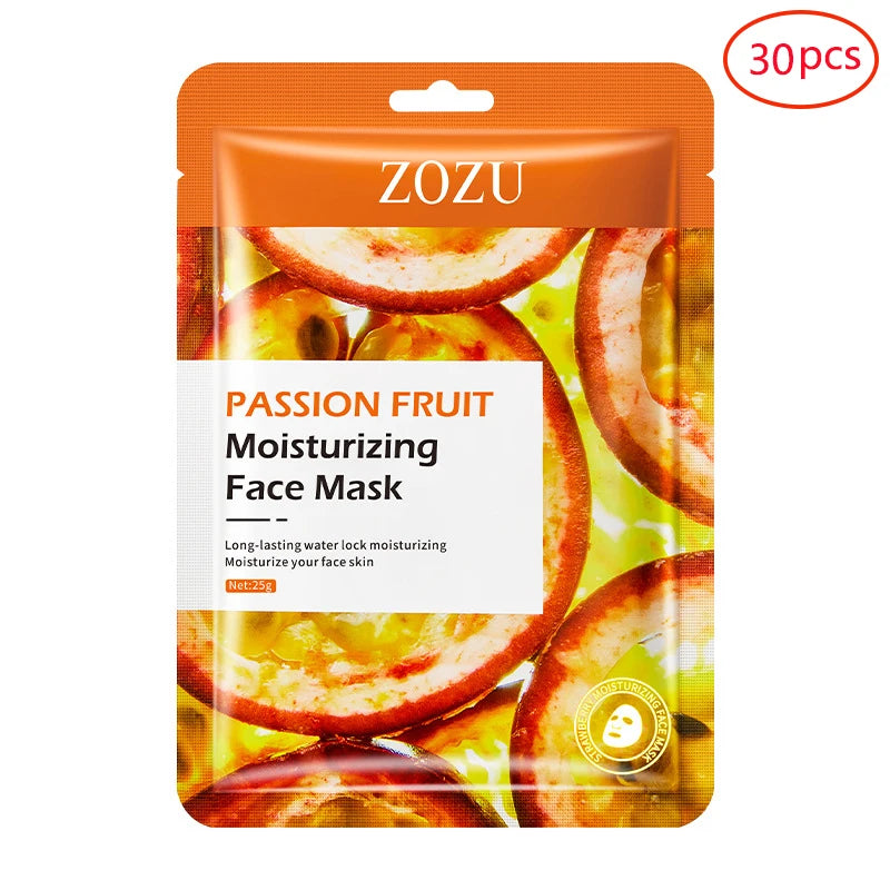 30Pcs Face Mask Sets Fresh Fruit Face Care Sheet Masks Hydrating Anti-aging Oil Control Acne Treatment Facial Mask Skin Care Set | Sorpresa