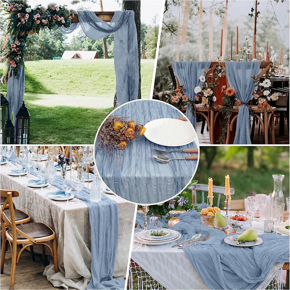Beige Table Runner Gauze Cheesecloth Rustic Sheer Boho Wedding Decoration Tablecloth Baby Shower Christmas Birthday Party Decors | Sorpresa