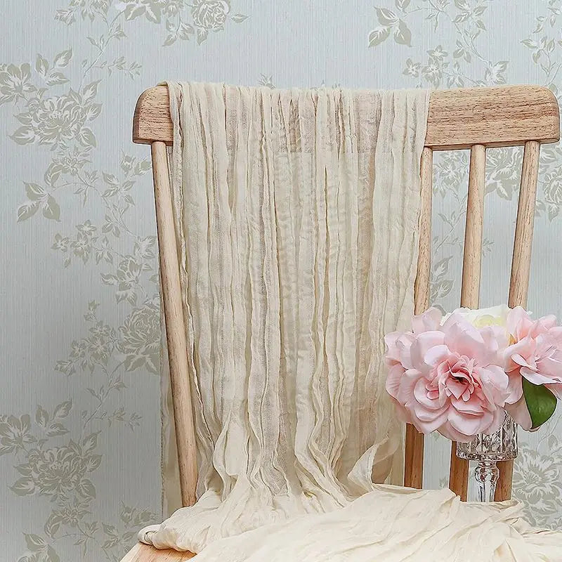 Beige Table Runner Gauze Cheesecloth Rustic Sheer Boho Wedding Decoration Tablecloth Baby Shower Christmas Birthday Party Decors | Sorpresa