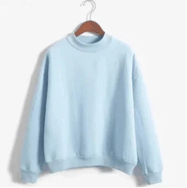 Woman Sweatshirts 2024 Sweet Korean O-neck Knitted Pullovers Thick Autumn Winter Candy Color Loose Hoodies Solid Womens Clothing | Sorpresa
