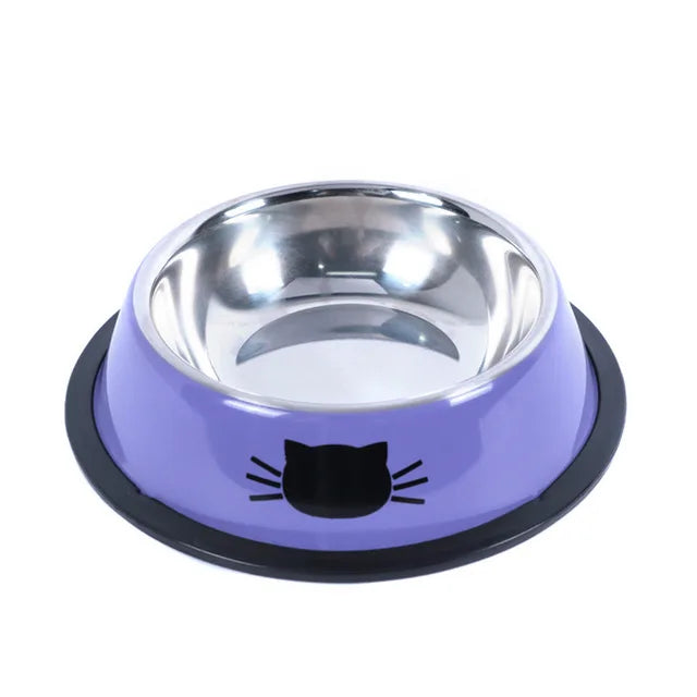 Cat Food Bowl Stainless Steel Kitten Cat Feeder Water Bowl With Non-Slip Rubber Base Small Pet Bowl Cat Accessories Pet Supplies | Sorpresa