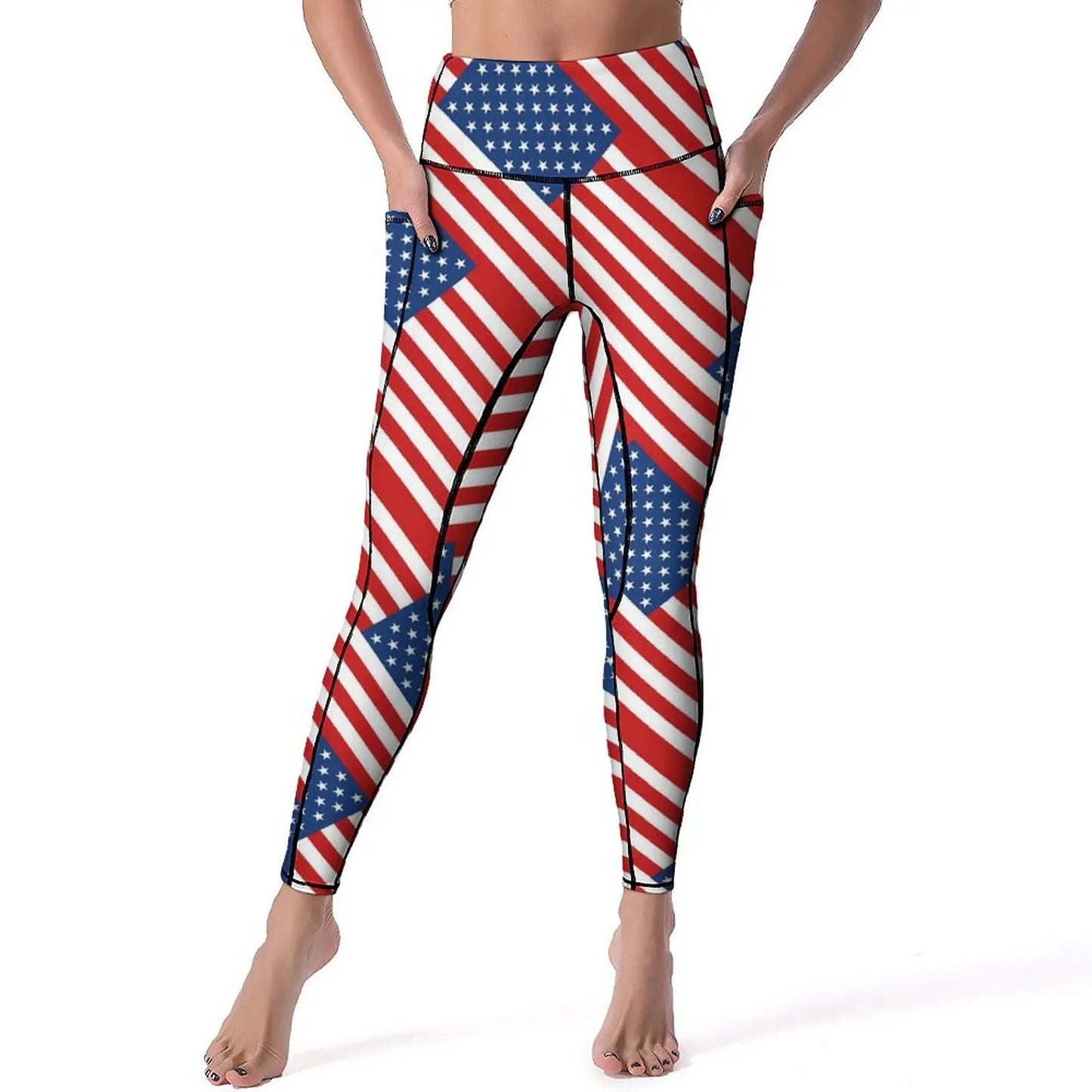 USA Flag Yoga Pants American Stars and Stripes Leggings Sexy Push Up Fashion Yoga Sport Legging Stretchy Design Work Out Leggins | Sorpresa