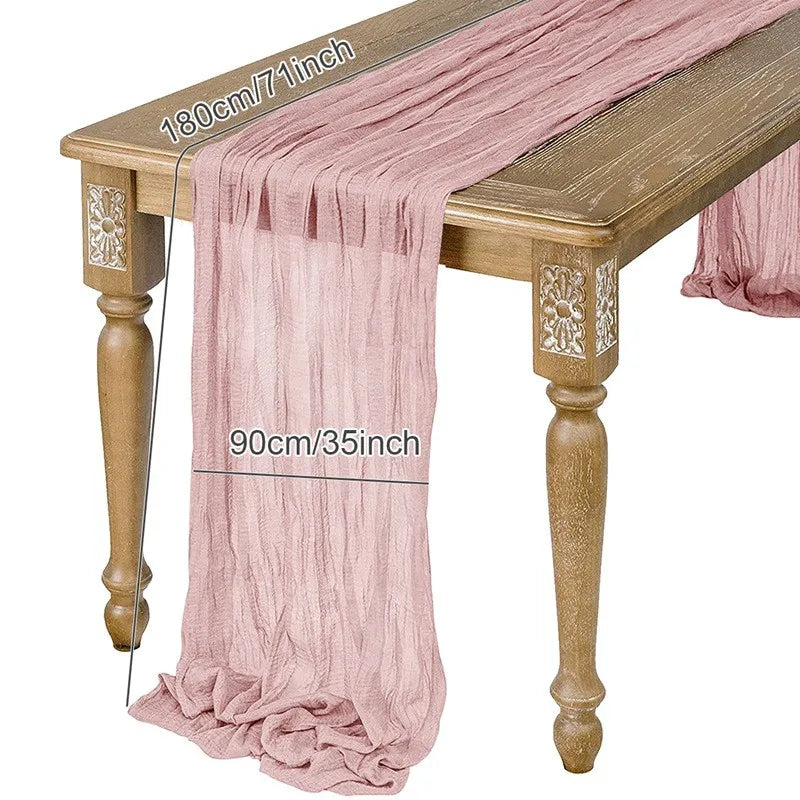 Semi-Sheer Gauze Table Runner Sage Cheesecloth Table Setting Dining Vintage Wedding Decoration Banquets Arches Retro Boho Decor | Sorpresa