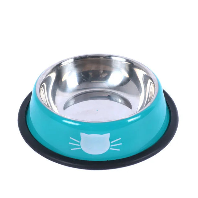 Cat Food Bowl Stainless Steel Kitten Cat Feeder Water Bowl With Non-Slip Rubber Base Small Pet Bowl Cat Accessories Pet Supplies | Sorpresa