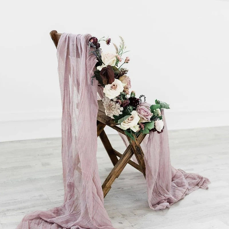 Semi-Sheer Gauze Table Runner White Cheesecloth Table Setting Dining Vintage Wedding Decor Banquets Arches Retro Boho Decor