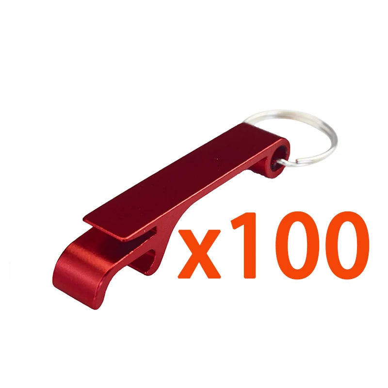 100Pcs Beer Opener Black Keychain Metal Bottle Opener Key Ring Chain Aluminum Pocket Bar Soda Beverage Beer Bottle Openers | Sorpresa