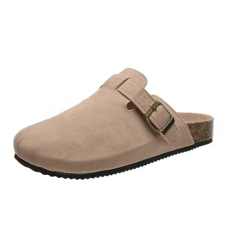 Comwarm Fashion Women's Suede Mules Slippers Men Clogs Cork Insole Sandals With Arch Support Outdoor Beach Slides Home Shoes | Sorpresa