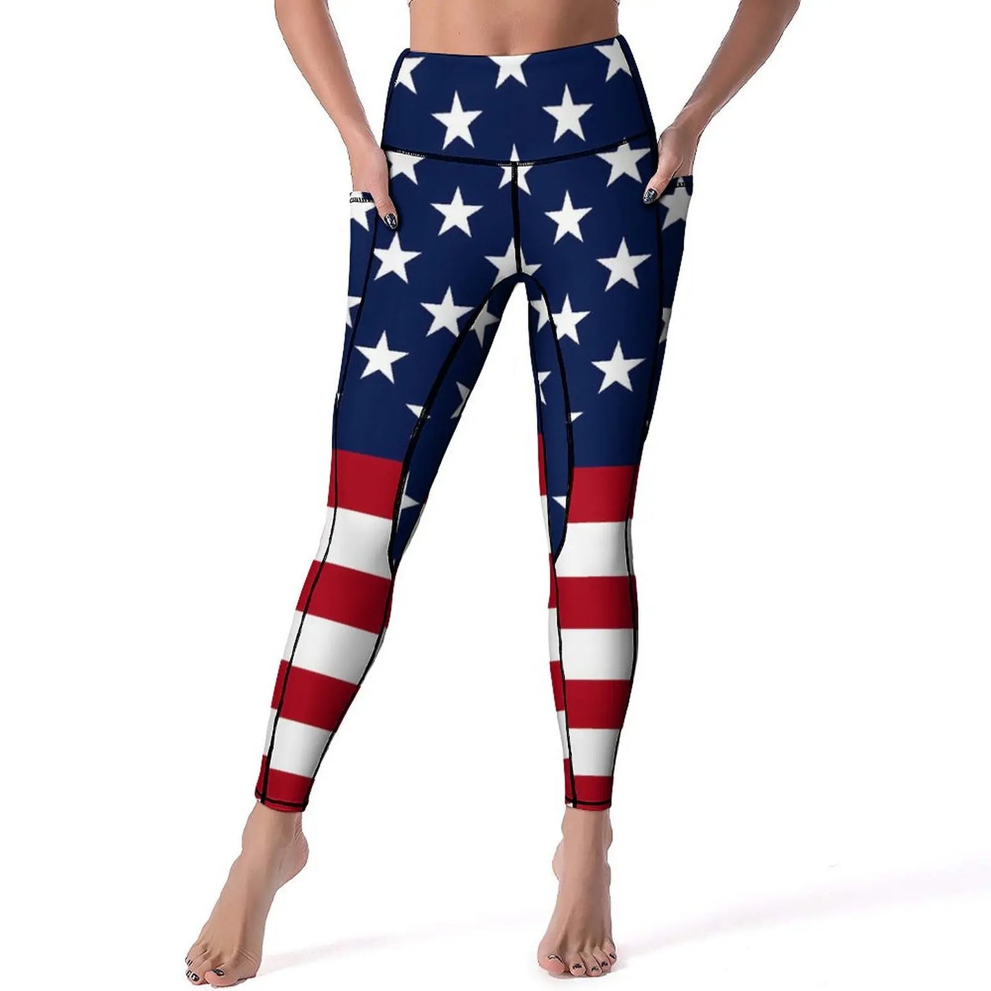 USA Flag Yoga Pants American Stars and Stripes Leggings Sexy Push Up Fashion Yoga Sport Legging Stretchy Design Work Out Leggins | Sorpresa