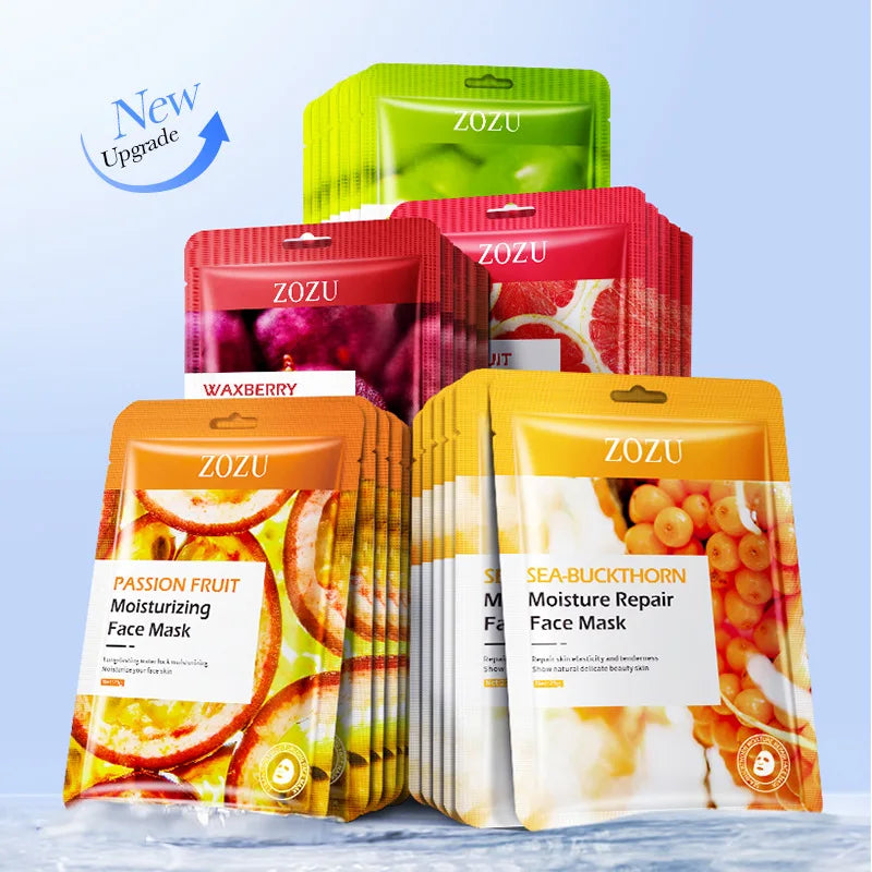 30Pcs Face Mask Sets Fresh Fruit Face Care Sheet Masks Hydrating Anti-aging Oil Control Acne Treatment Facial Mask Skin Care Set | Sorpresa