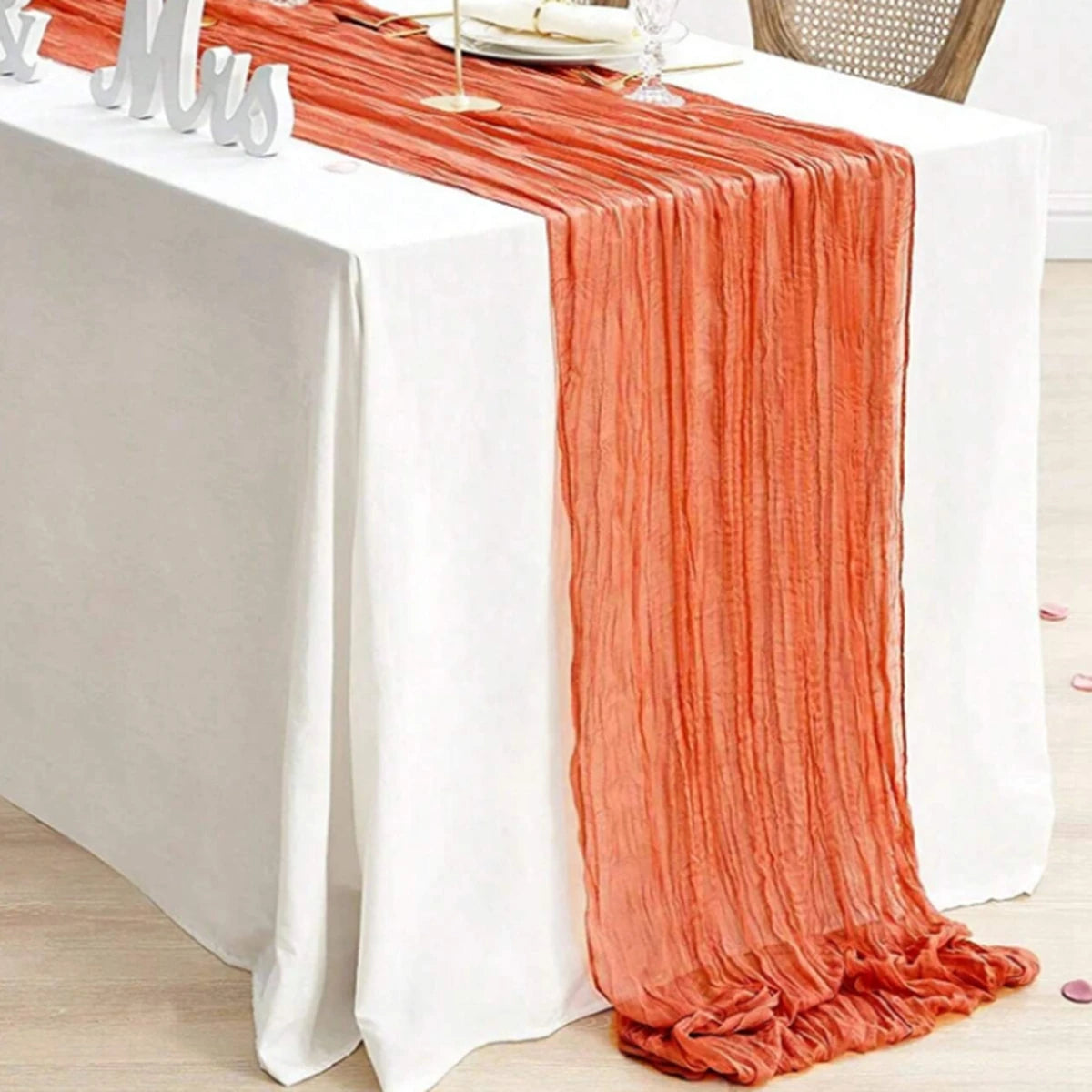 Semi-Sheer Gauze Table Runner Sage Cheesecloth Table Setting Dining Vintage Wedding Decoration Banquets Arches Retro Boho Decor | Sorpresa