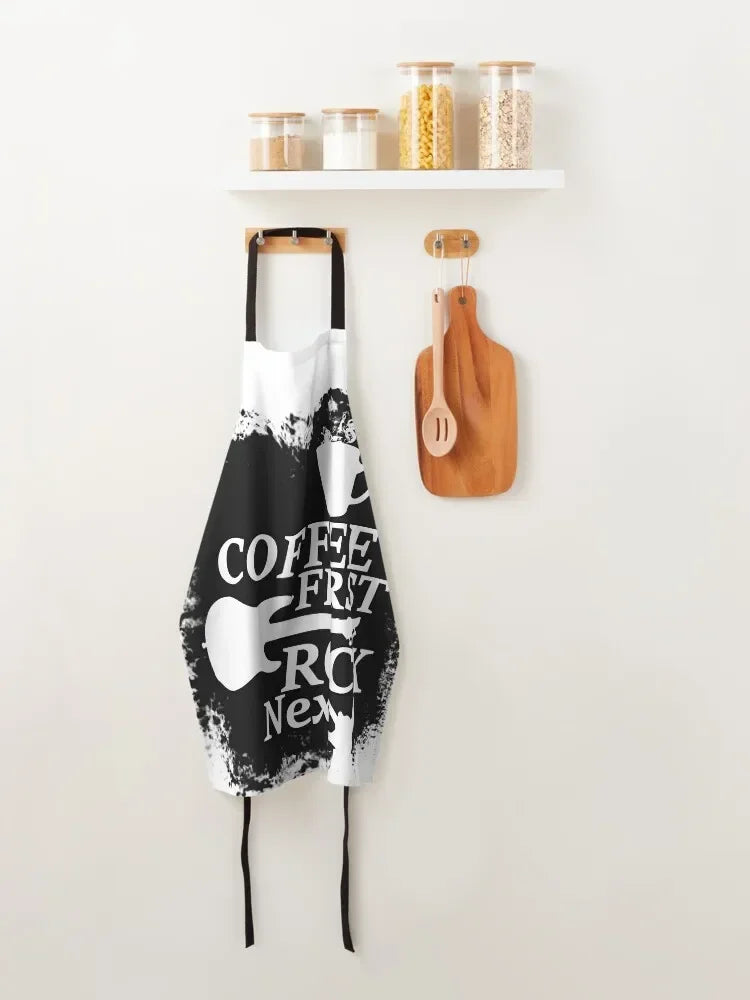 Coffee First, Rock Next Apron Household Items Useful Home and kitchen products For Women House Things For Home And Kitchen Apron | Sorpresa