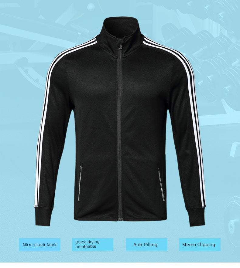 Men Stand Collar Outwear Men New Fall and Winter New Zipper Knitting Tops Trendy Fashion Sports Casual Jacket Men