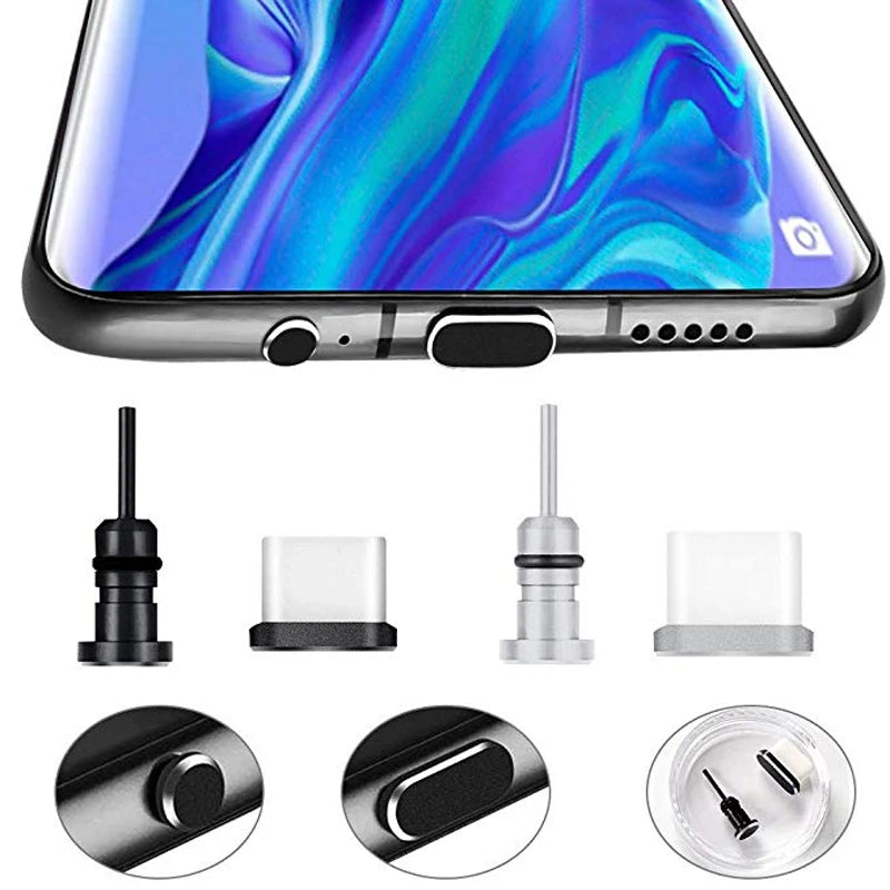 2PCS Type C Phone Charging Port 3.5mm Earphone Jack Sim Card USB C Dust Plug For Samsung S10 S9 S8 Huawei P10 P20 P30 Pro | Sorpresa