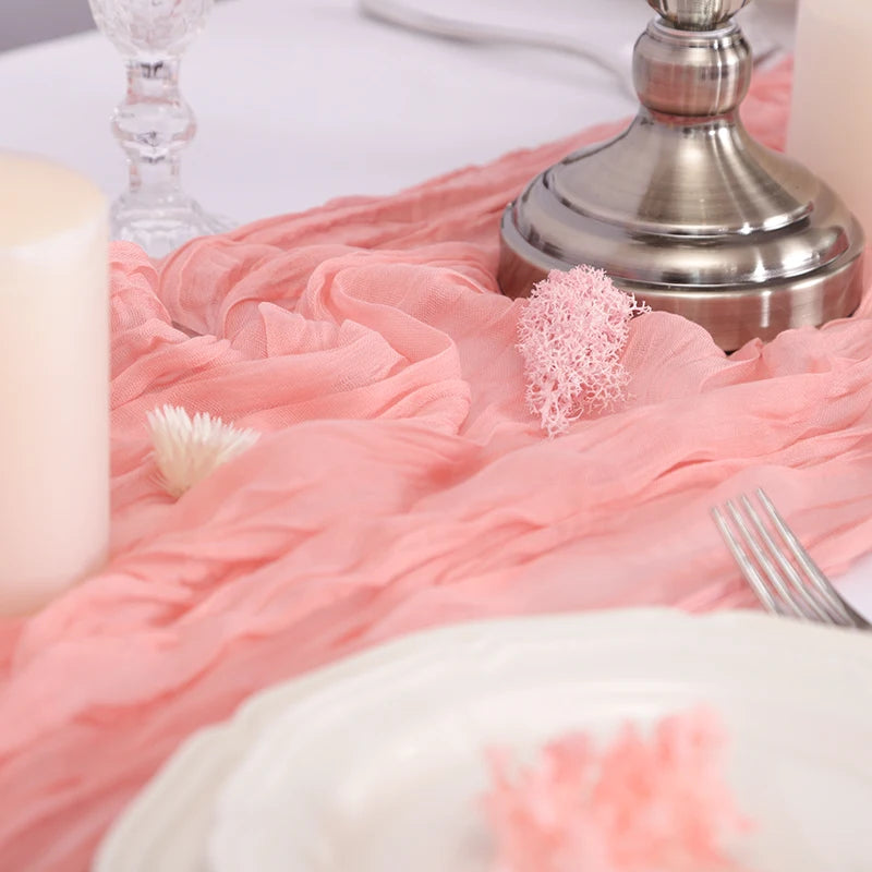 Beige Table Runner Gauze Cheesecloth Rustic Sheer Boho Wedding Decoration Tablecloth Baby Shower Christmas Birthday Party Decors | Sorpresa