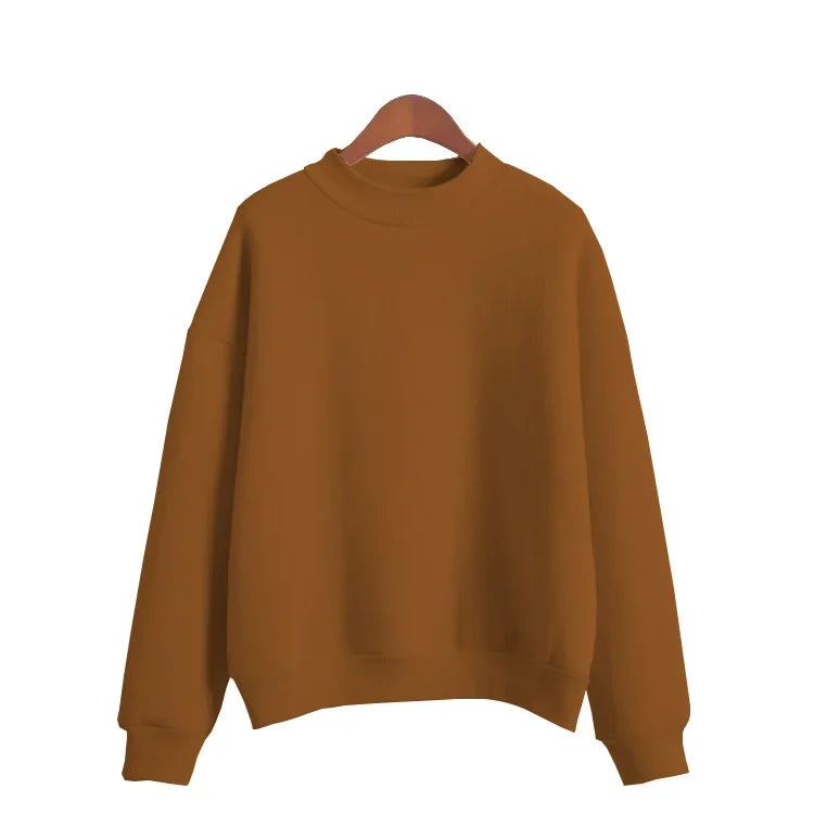 Woman Sweatshirts 2024 Sweet Korean O-neck Knitted Pullovers Thick Autumn Winter Candy Color Loose Hoodies Solid Womens Clothing | Sorpresa