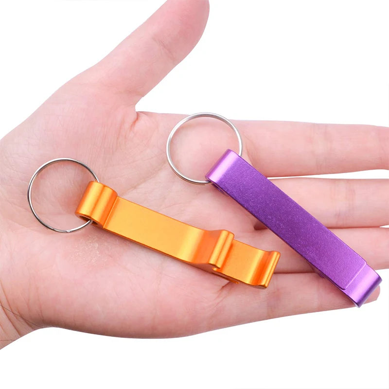 100Pcs Beer Opener Black Keychain Metal Bottle Opener Key Ring Chain Aluminum Pocket Bar Soda Beverage Beer Bottle Openers | Sorpresa