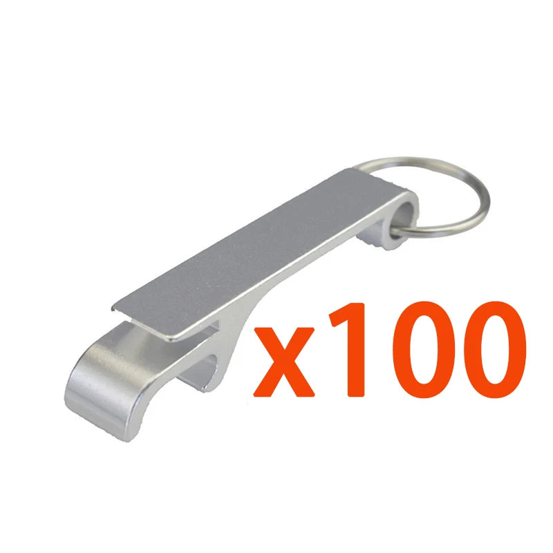 100Pcs Beer Opener Black Keychain Metal Bottle Opener Key Ring Chain Aluminum Pocket Bar Soda Beverage Beer Bottle Openers | Sorpresa