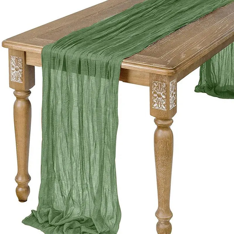 Semi-Sheer Gauze Table Runner Sage Cheesecloth Table Setting Dining Vintage Wedding Decoration Banquets Arches Retro Boho Decor | Sorpresa