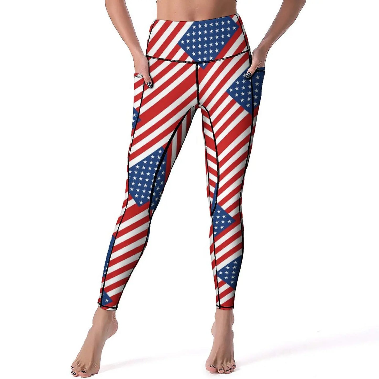 USA Flag Yoga Pants American Stars and Stripes Leggings Sexy Push Up Fashion Yoga Sport Legging Stretchy Design Work Out Leggins | Sorpresa