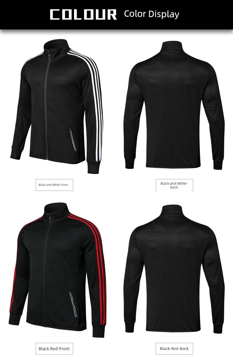 Men Stand Collar Outwear Men New Fall and Winter New Zipper Knitting Tops Trendy Fashion Sports Casual Jacket Men