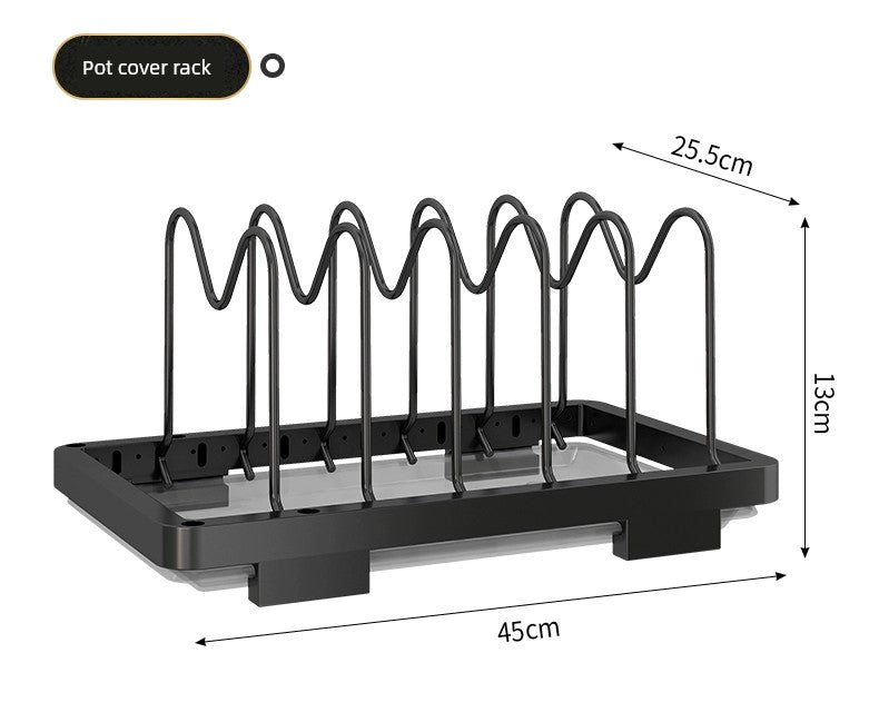 Kitchen Lid Rack Table Top Household Kitchen Multi-Functional Storage Rack Bowl Dish Knife Chopstick and Spoon Pot Cover Integrated Storage Rack