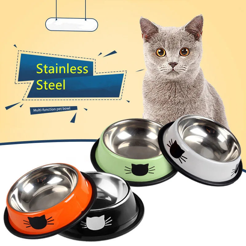 Cat Food Bowl Stainless Steel Kitten Cat Feeder Water Bowl With Non-Slip Rubber Base Small Pet Bowl Cat Accessories Pet Supplies | Sorpresa