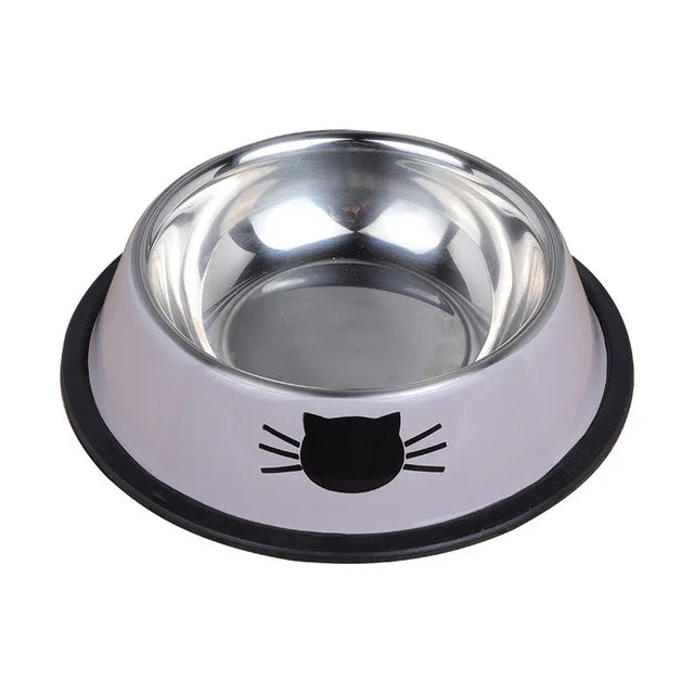 Cat Food Bowl Stainless Steel Kitten Cat Feeder Water Bowl With Non-Slip Rubber Base Small Pet Bowl Cat Accessories Pet Supplies | Sorpresa