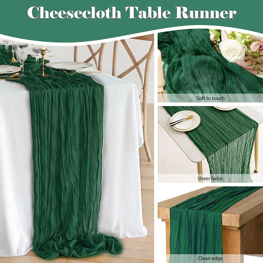Beige Table Runner Gauze Cheesecloth Rustic Sheer Boho Wedding Decoration Tablecloth Baby Shower Christmas Birthday Party Decors | Sorpresa