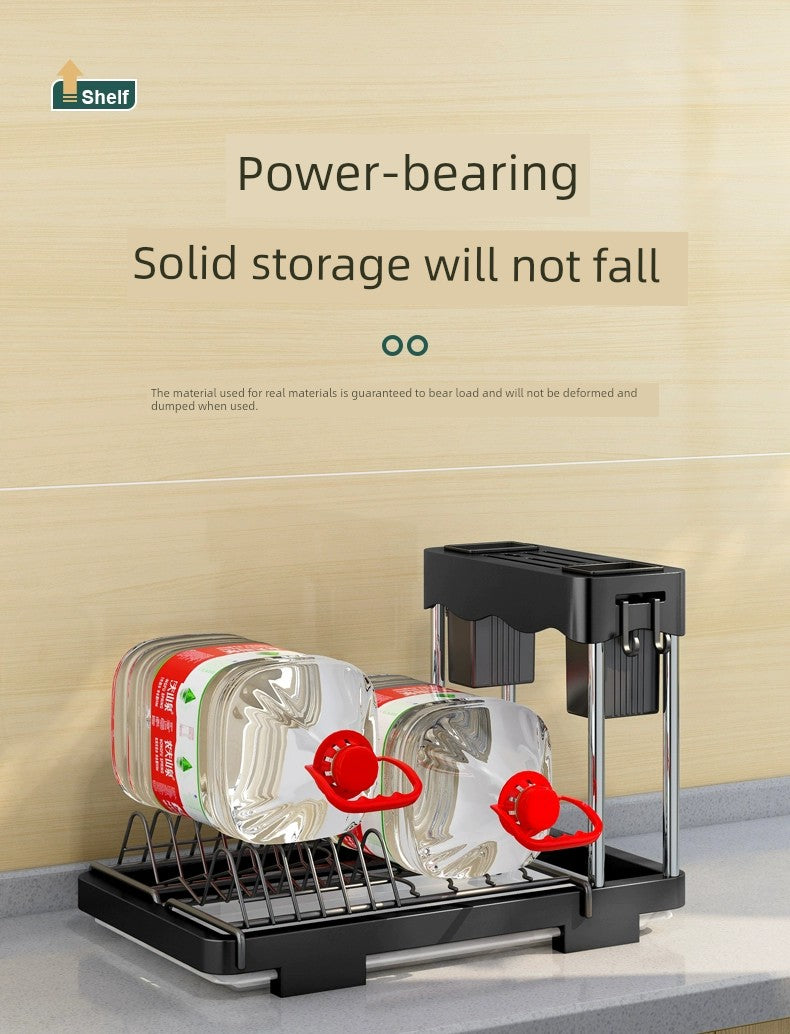 Kitchen Lid Rack Table Top Household Kitchen Multi-Functional Storage Rack Bowl Dish Knife Chopstick and Spoon Pot Cover Integrated Storage Rack