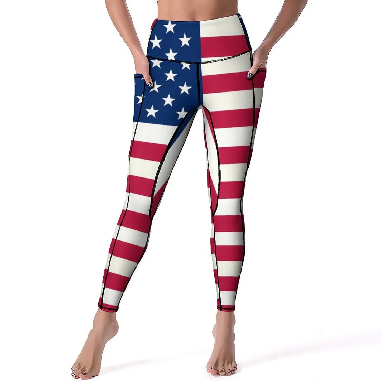 USA Flag Yoga Pants American Stars and Stripes Leggings Sexy Push Up Fashion Yoga Sport Legging Stretchy Design Work Out Leggins | Sorpresa