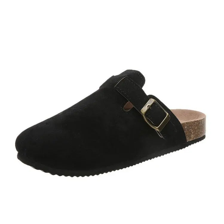 Comwarm Fashion Women's Suede Mules Slippers Men Clogs Cork Insole Sandals With Arch Support Outdoor Beach Slides Home Shoes | Sorpresa