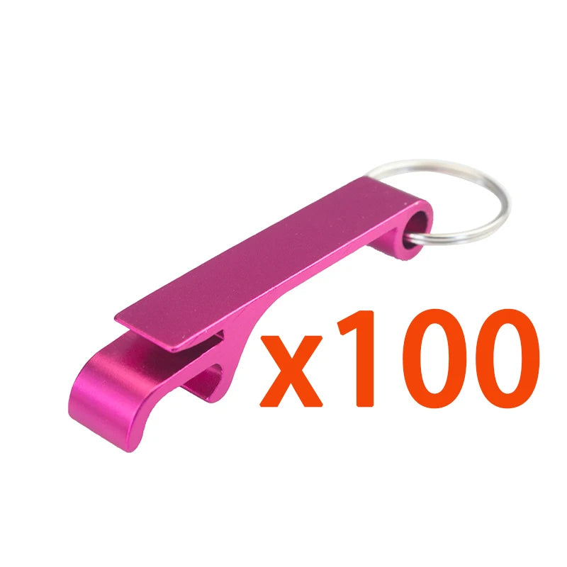 100Pcs Beer Opener Black Keychain Metal Bottle Opener Key Ring Chain Aluminum Pocket Bar Soda Beverage Beer Bottle Openers | Sorpresa