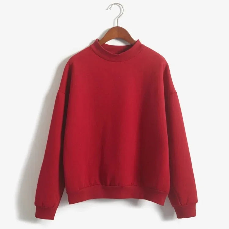 Woman Sweatshirts 2024 Sweet Korean O-neck Knitted Pullovers Thick Autumn Winter Candy Color Loose Hoodies Solid Womens Clothing | Sorpresa