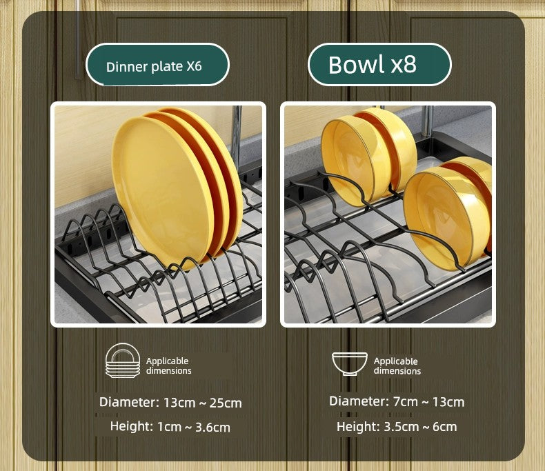 Kitchen Lid Rack Table Top Household Kitchen Multi-Functional Storage Rack Bowl Dish Knife Chopstick and Spoon Pot Cover Integrated Storage Rack