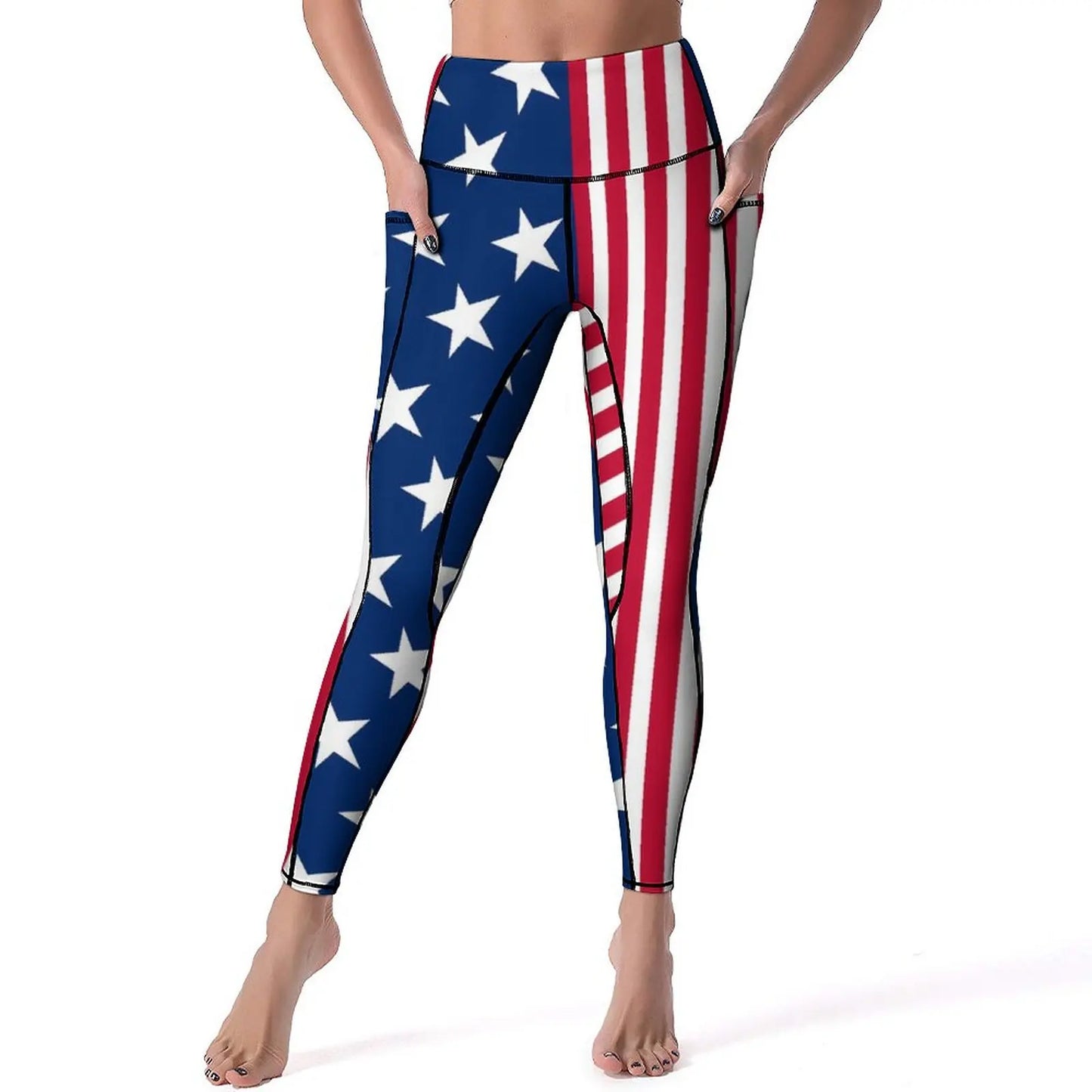 USA Flag Yoga Pants American Stars and Stripes Leggings Sexy Push Up Fashion Yoga Sport Legging Stretchy Design Work Out Leggins | Sorpresa