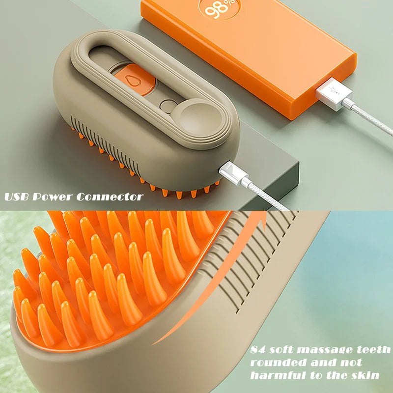 Pet Steam Brush Cat Dog Cleaning Steamy Spray Massage Beauty Comb 3 In 1 Hair Removal Grooming Supplies Pets Accessories | Sorpresa