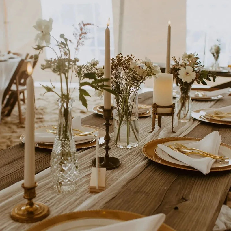 Semi-Sheer Gauze Table Runner White Cheesecloth Table Setting Dining Vintage Wedding Decor Banquets Arches Retro Boho Decor