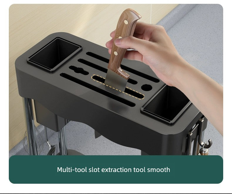 Kitchen Lid Rack Table Top Household Kitchen Multi-Functional Storage Rack Bowl Dish Knife Chopstick and Spoon Pot Cover Integrated Storage Rack